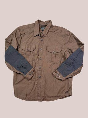 Filson Weather Worker Jac Shirt XL Brown Marsholive Button Up Workwear Heavy